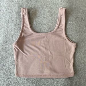 Balletcore Dusty Pink Ribbed Crop Top